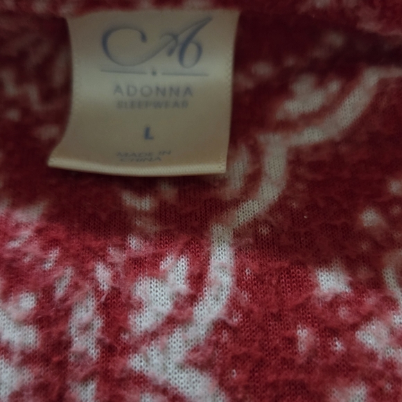 Womens Red Pattern Pajama Set Cozy Size L - Picture 2 of 6